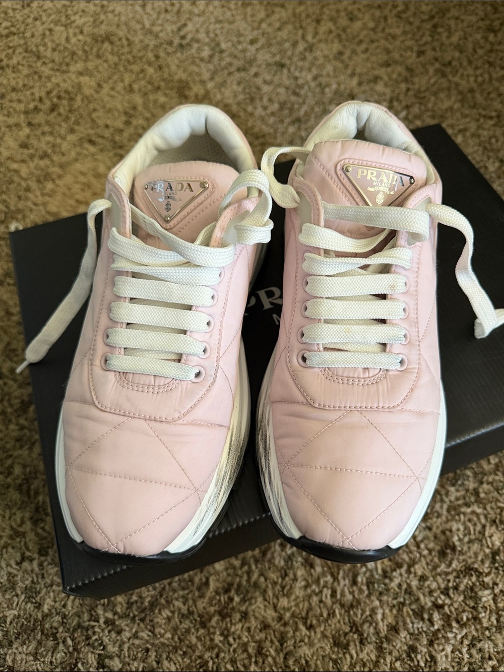 PRADA Lightweight PRAX Sneakers - Rose Pink White - - Picture 11 of 13